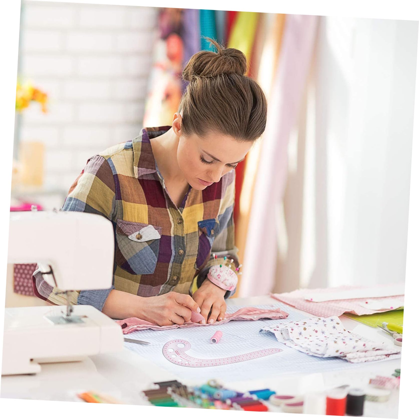 Anneome Regla de Costura Multifuncional de Pet para Corte Preciso y Diseño de Ropa, Set de 6 Piezas para Simplificar Trabajo de Confección en Costura y Patchwork