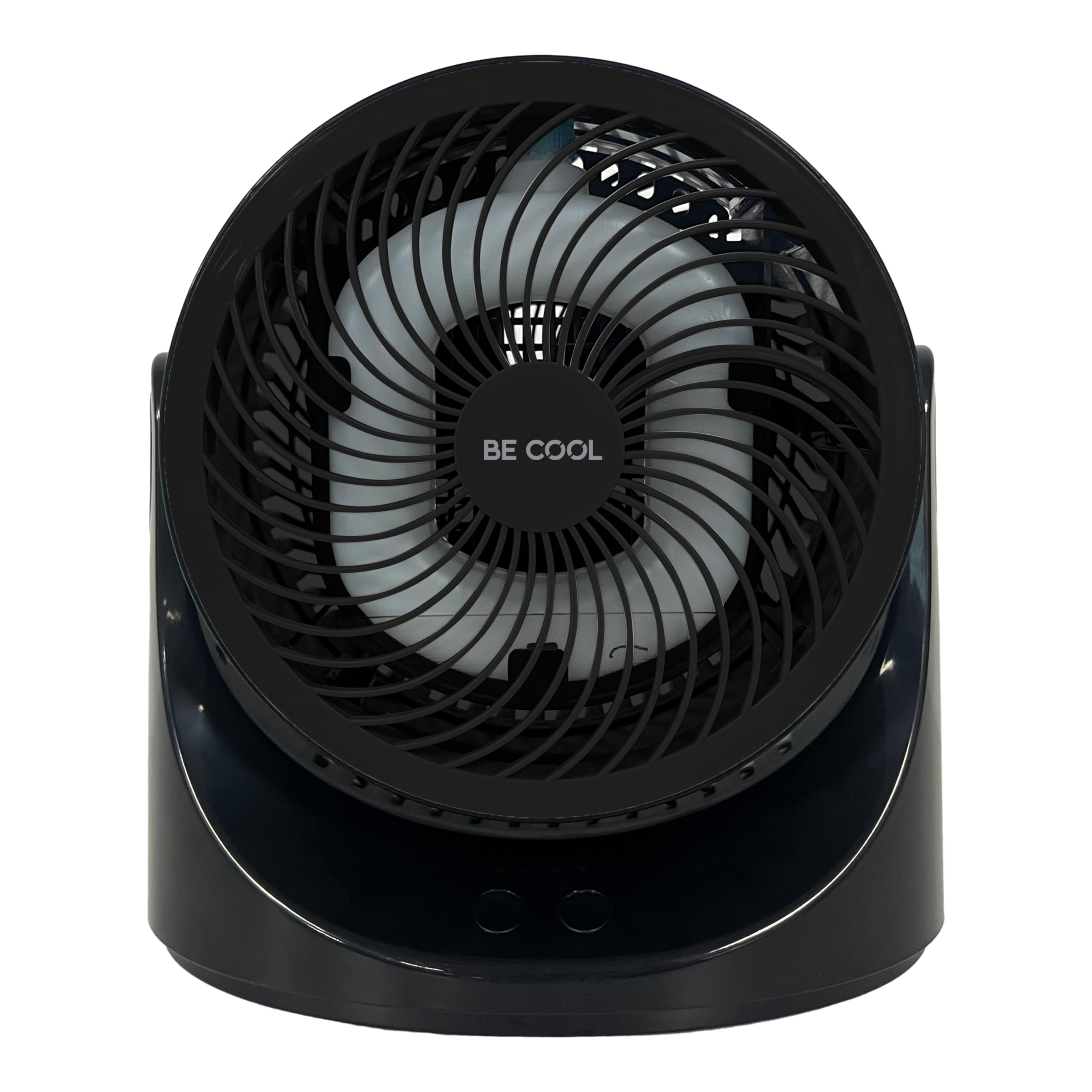 Be Cool USB-Windmaschine 15cm mit Kühlakku – Ø 6" / 15 cm, Kupfermotor, 10 Watt, Kühlakku im Lieferumfang, 7-farbige LED-Beleuchtung, USB Typ-C, schwarz