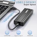 MAIWO M.2 SATA SSD Pièce jointe, USB3.2 Gen2X1 Type-C à SATA NGFF Basé M.2 Adaptateur de disque solide lecteur, Support B clé B+M clé, aluminium (K1686S)