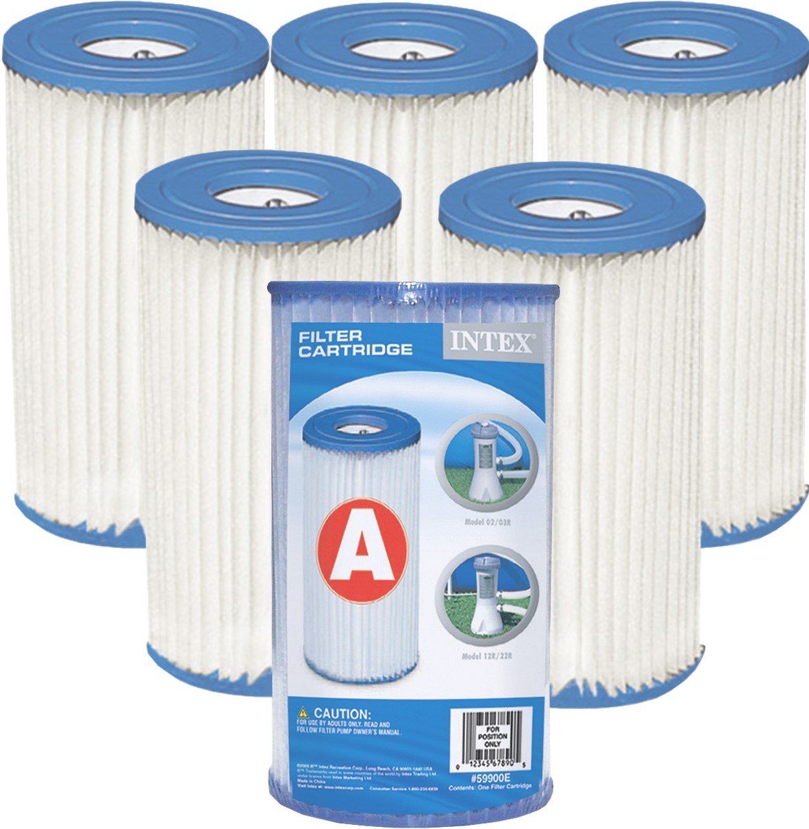 Intex Lot de 6 cartouches de filtre pour type A