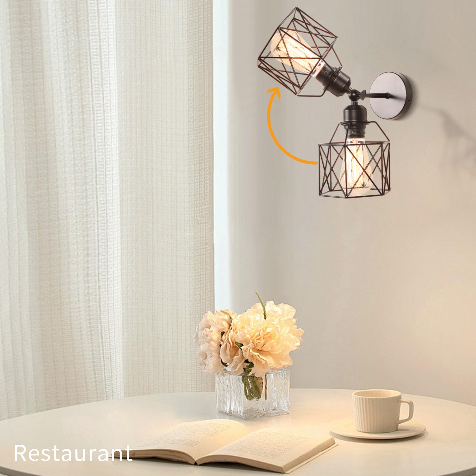 WOTTES Lot De 4 Appliques Murales Interieur Vintages Industrielles