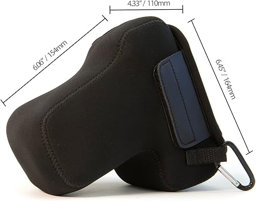 Miniatura 8 de MegaGear MG088 Nikon D3500, D3300, D3400, D5100, D5200, D5300, D5500, D5600 (0.709-2.165 in) Funda de neopreno ultra ligera, negro insade amarillo,