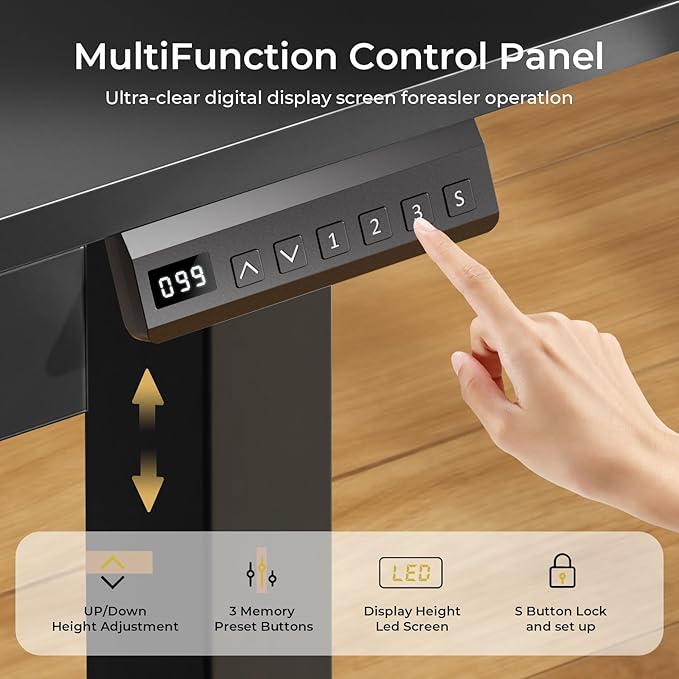 Escritorio Eléctrico COMHOMA con Cajón, 48x24 Pulgadas miniatura 5