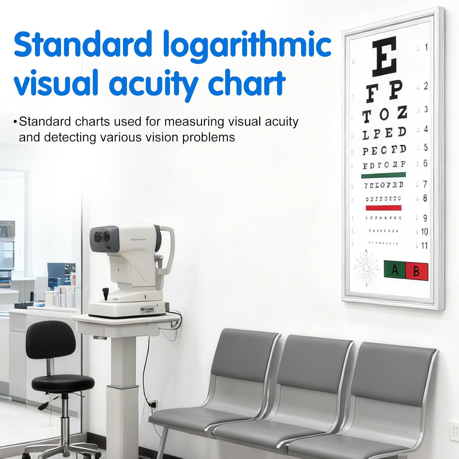 LED Eye Chart Light Box | Eye Exams Charts with Red/Green Sight Mark | Professional Astigmatism Vision Marker for Schools,Optical Shop,Clinics, Home Use