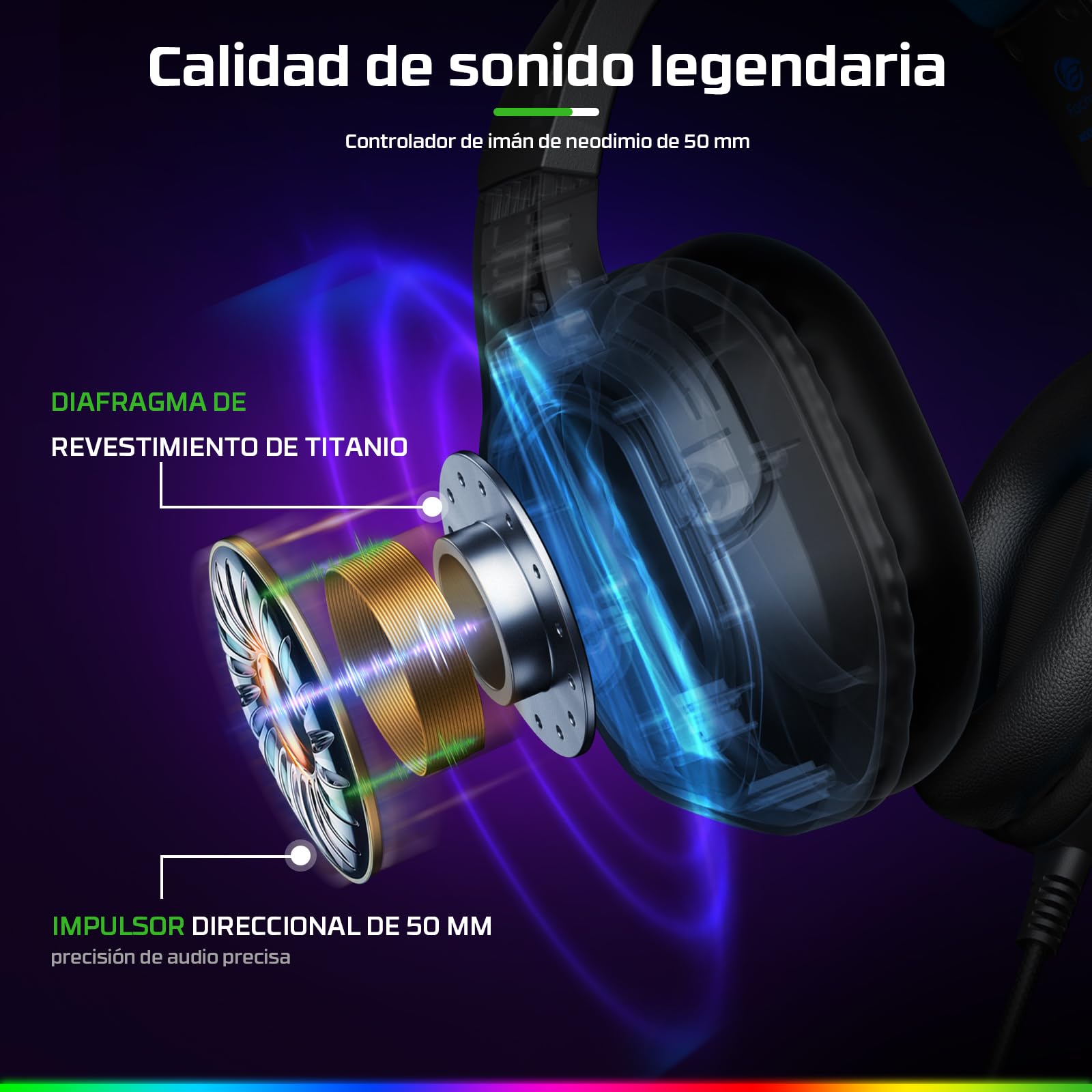Fachixy FC200 Cascos Gaming para PS5, PS4, PC, Xbox One, Switch, Auriculares Gaming Cancelación de Ruido, Cascos con Microfono Estéreo Sonido, Cascos para PS5 con 3.5mm Jack con Luz RGB (PIEDRA Negra)