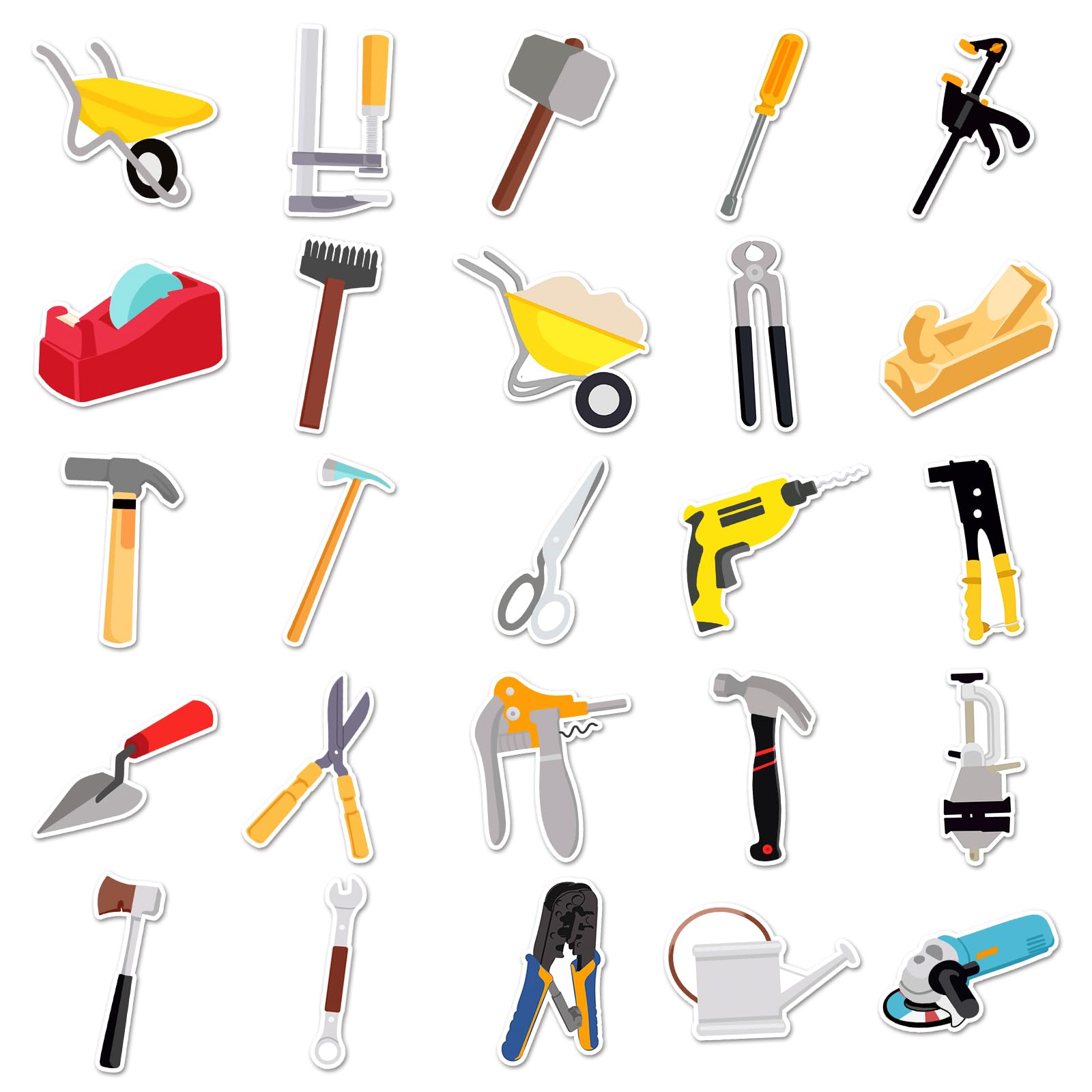 Tool Stickers Pack, 50pcs Cartoon Tool Vinyl Stickers for Laptops Water Bottles and Luggage - Image 3