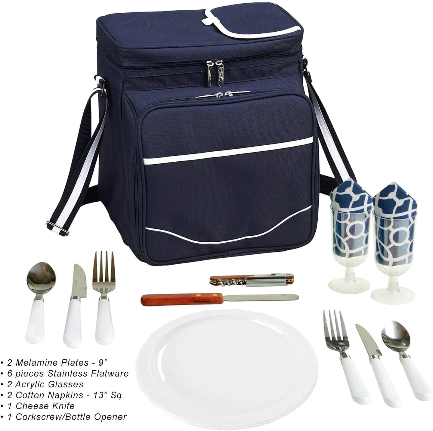 Unisex Fashion Foldable Insulated Thermal Picnic Basket Printed Polyester Backpack Cooler Bags for Camping Food Storage