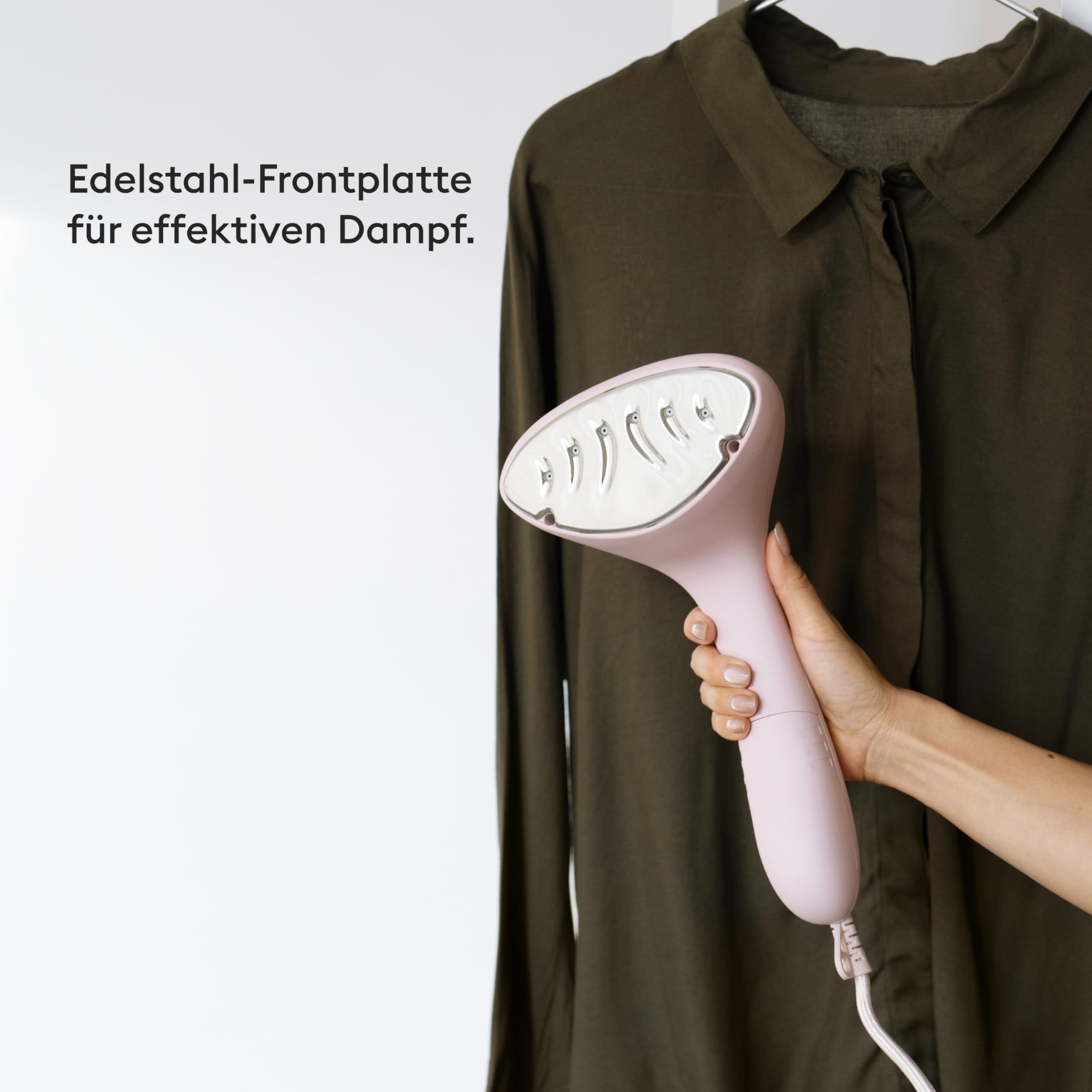 Steamery Dampfglätter Cirrus 2, 1500W, Dampfleistung 15g/min, Faltenfreie Ergebnisse, Aufheizen in 20 Sekunden, Tragbar, Ergonomisch, Skandinavisches Design, Rosa