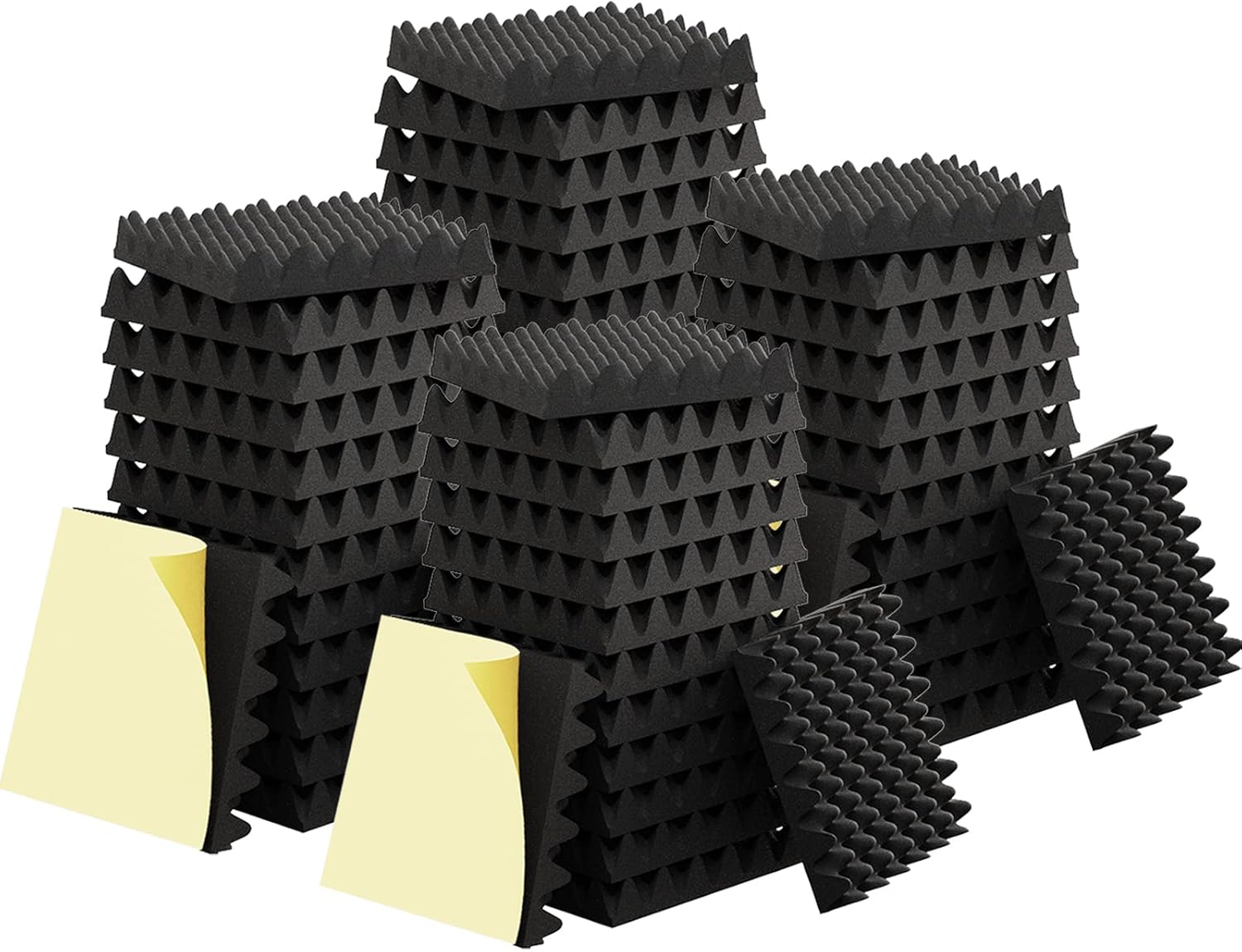 Buy 48 Pack 1.5X12X12 Self Adhesive Black Egg Crate Foam Pad (Most
