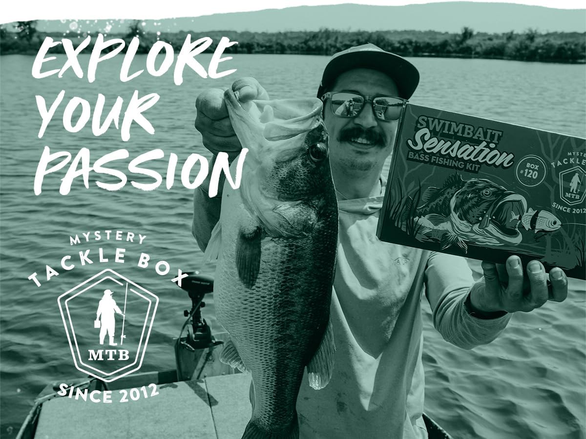 Mystery Tackle Box Swimbaits Fishing Kit – 5-7 Swimbaits Plus Bonus Fishing Decal – Bass, Freshwater & Multi-Species Lures