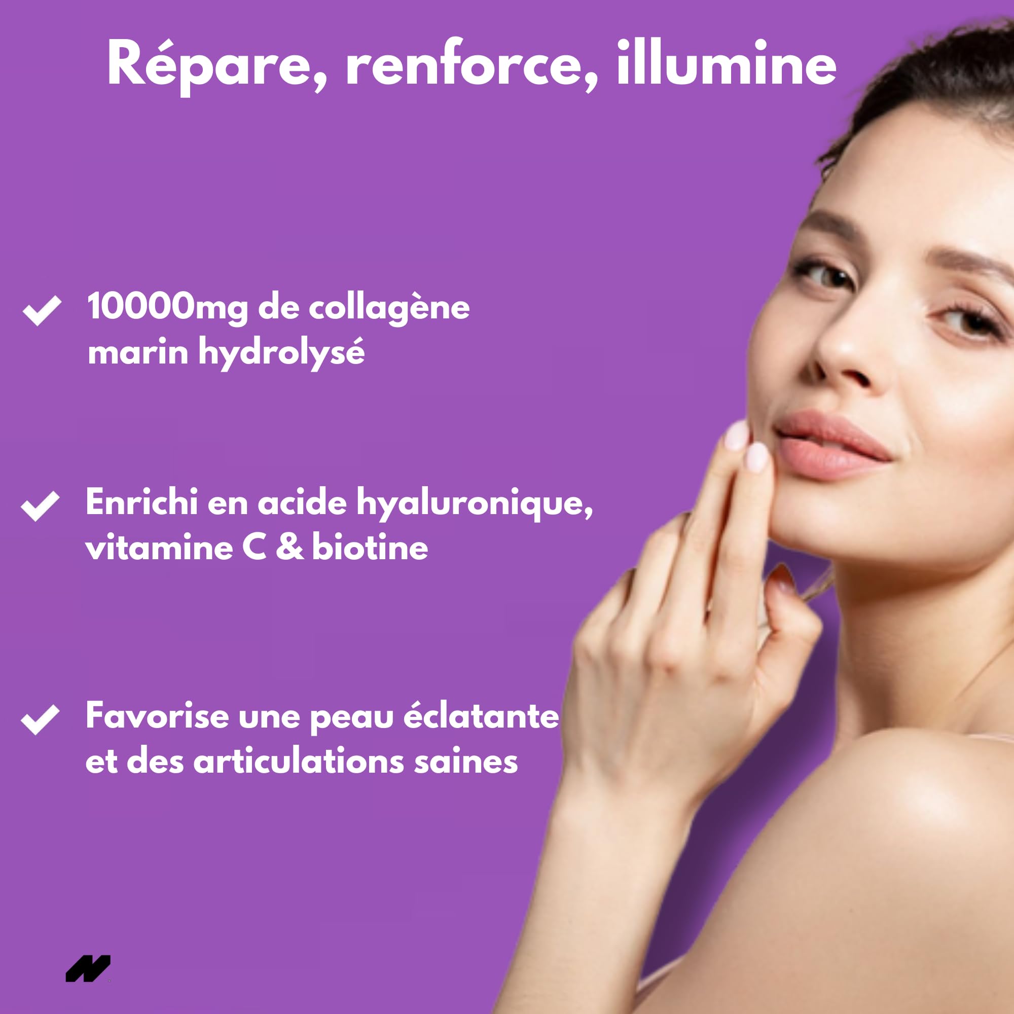Collagène Marin Liquide Beauty 10 000mg | Peau, Cheveux, Ongles | Vitamine C, Biotine, Acide Hyaluronique | Peptides Type I & III | Haute Absorption | 500ml | Saveur Baies