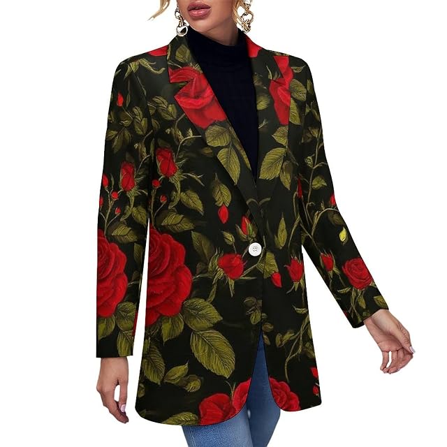 Womens Lapel Collar Long Sleeve Blazer Office Formal Suit Jacket Open Front Casual Jackets