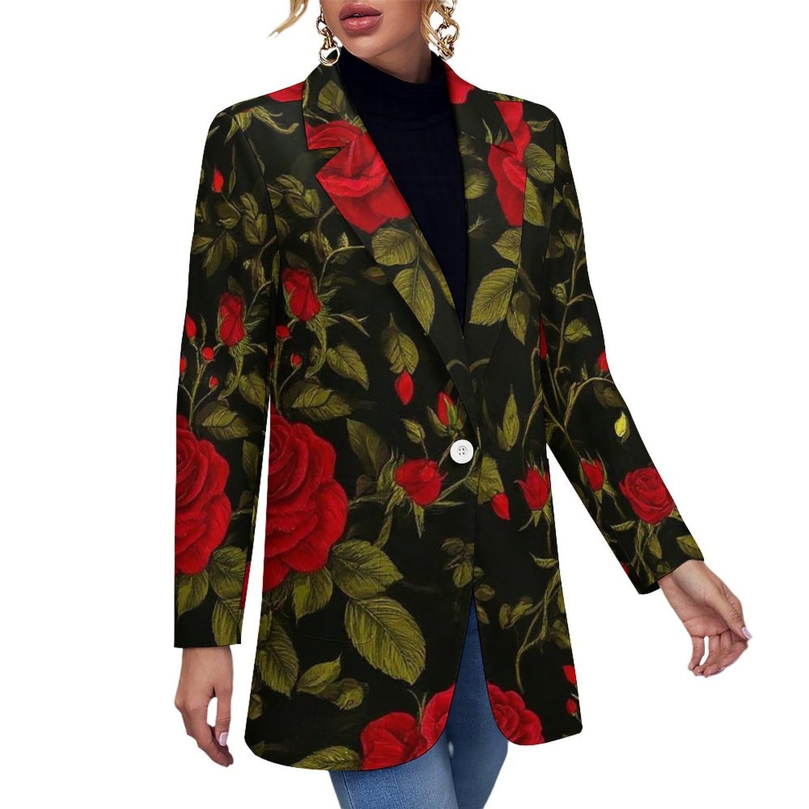 Womens Lapel Collar Long Sleeve Blazer Office Formal Suit Jacket Open Front Casual Jackets
