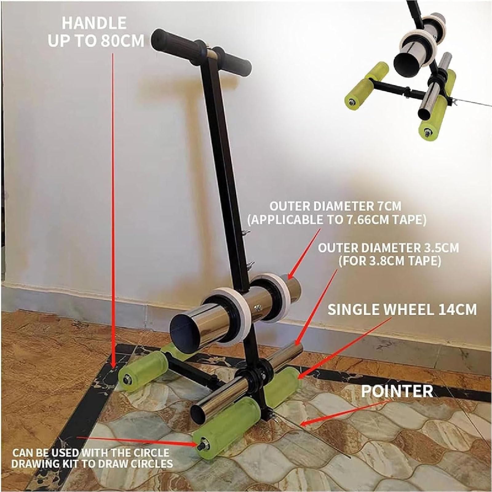 Marquage, Machine À Coller du Ruban Adhésif, Kit De Marquage pour Terrain De Basket, avec Rouleau De Ruban Adhésif, pour Allée, Asphalte Ou Béton, Facile À Utiliser
