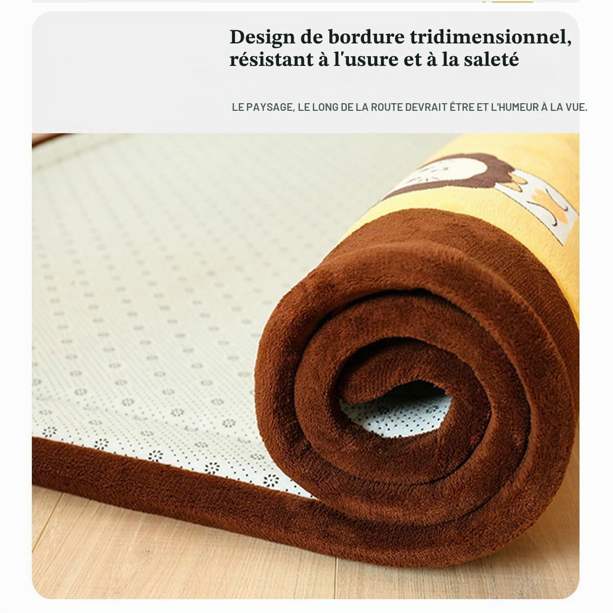 Tapis Rampant Enfant, Chambre Enfant Tapis, 2,5 cm Plus épais, pour Chambre d'enfant, Animal de Compagnie, Chambre à coucher-Bus-100 * 200cm
