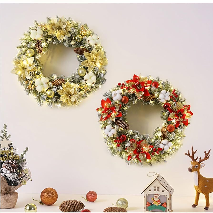 Amazon.co.jp: 16~24インチのクリスマスリース(屋外玄関用