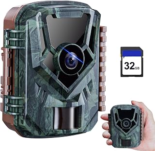 KJK Trail Camera, 36MP 2.7K Mini Game Camera with Night Vision Motion Activated Waterproof, 130°Wide-Angle Wildlife Camera 0.1s Trigger Time 3-Shot Burst, 2.0” HD TFT Screen Hunting Gifts for Men