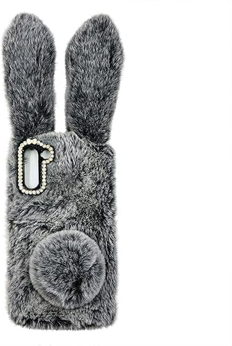Miniatura 1 de Funda de felpa de pelo esponjoso para S21 5G lindo conejito peludo femenino funda protectora 3D mullida funda protectora de conejo Cony Hair Kawaii