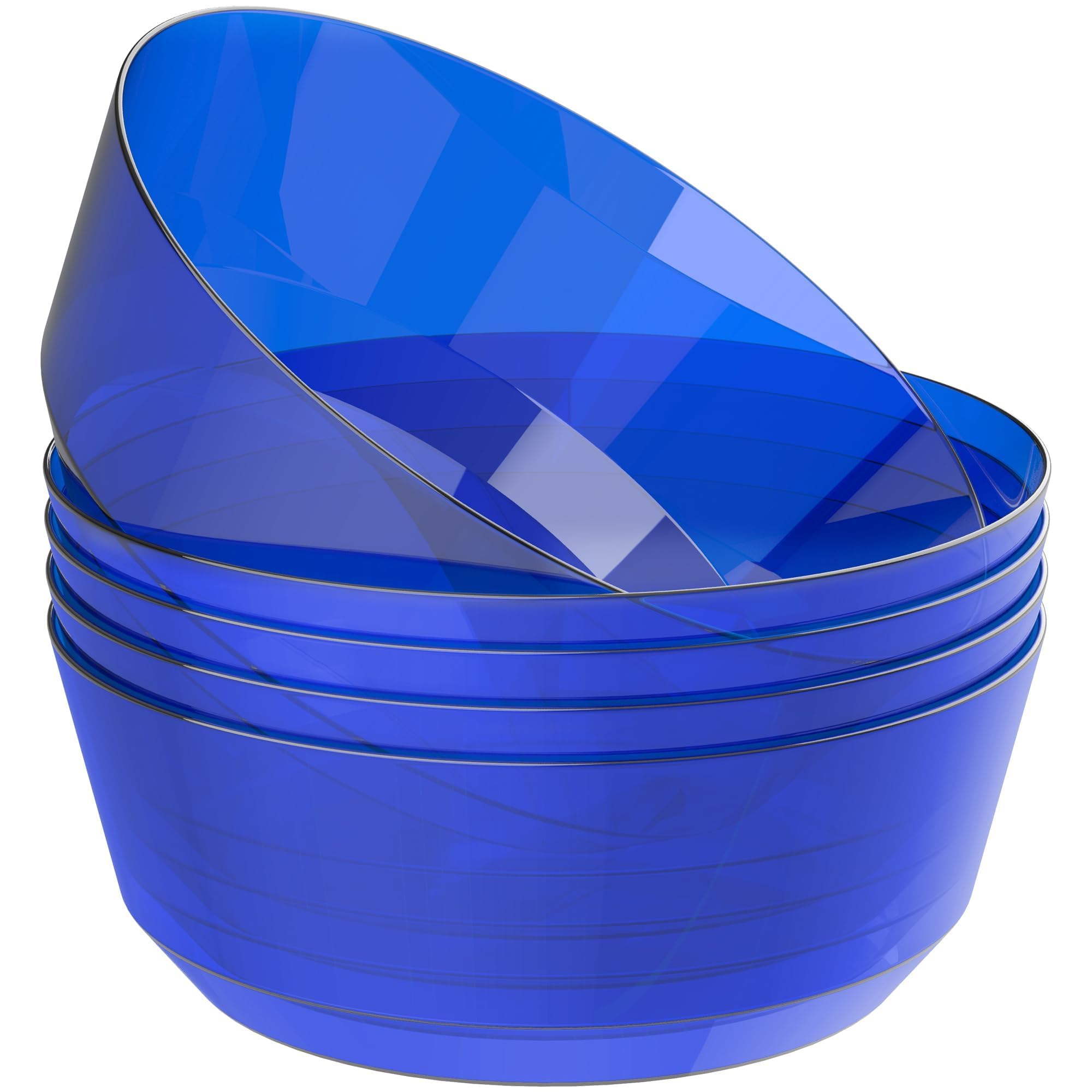 Photo 1 of ***MISSING 3 BOWLS******Hioasis 8 Pack Plastic Serving Bowls 128oz Clear Blue Plastic Bowls Heavy Duty Disposable Serving Bowls for Party Snack & Salad & Candy & Bar Buffet & Pool Party