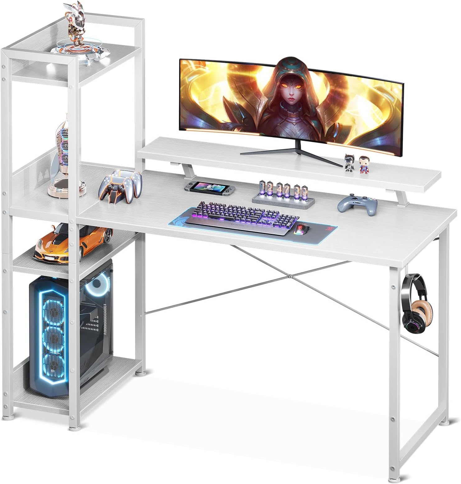 I 7594 Bureau, Bureau À Domicile, Coin, Étagères De Rangement, 48
