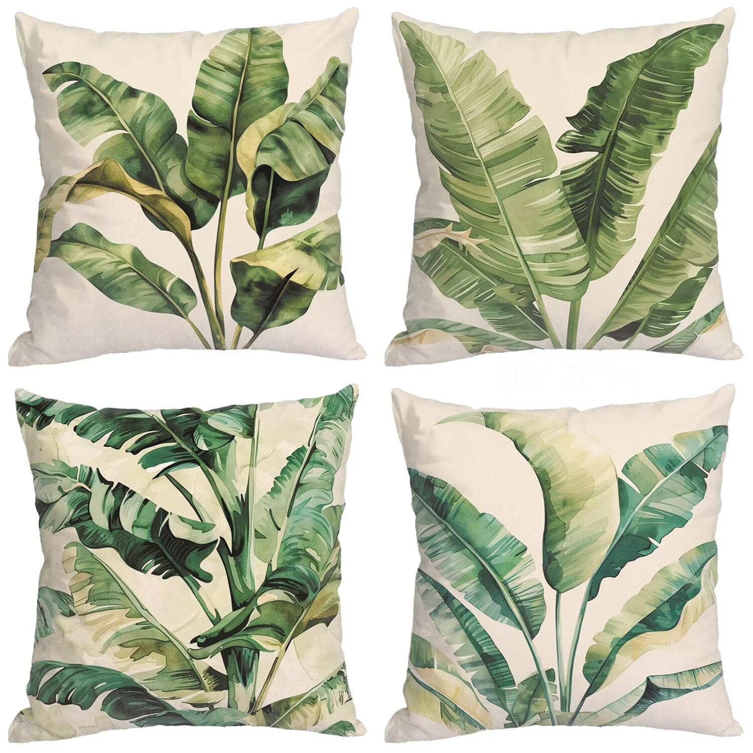 Housse coussin feuilles tropicales pour une ambiance exotique au salon