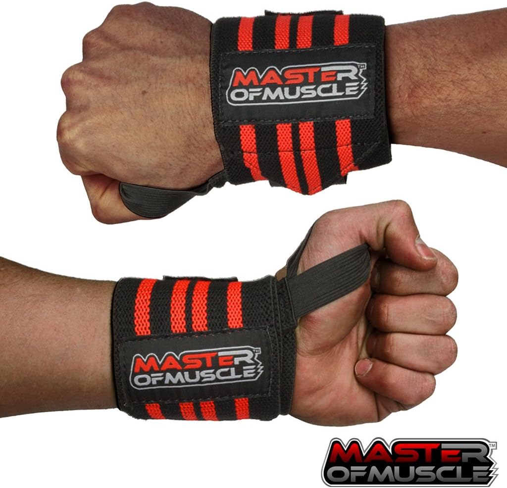 Wrist Wraps - Straps Your Wrists So You Can Smash Your Lifting Workout - Elastic Wrist Support For Weightlifting, BodyBuilding, Bench Press, Gym and More - For Women and Men - BONUS Powerlifting Guide