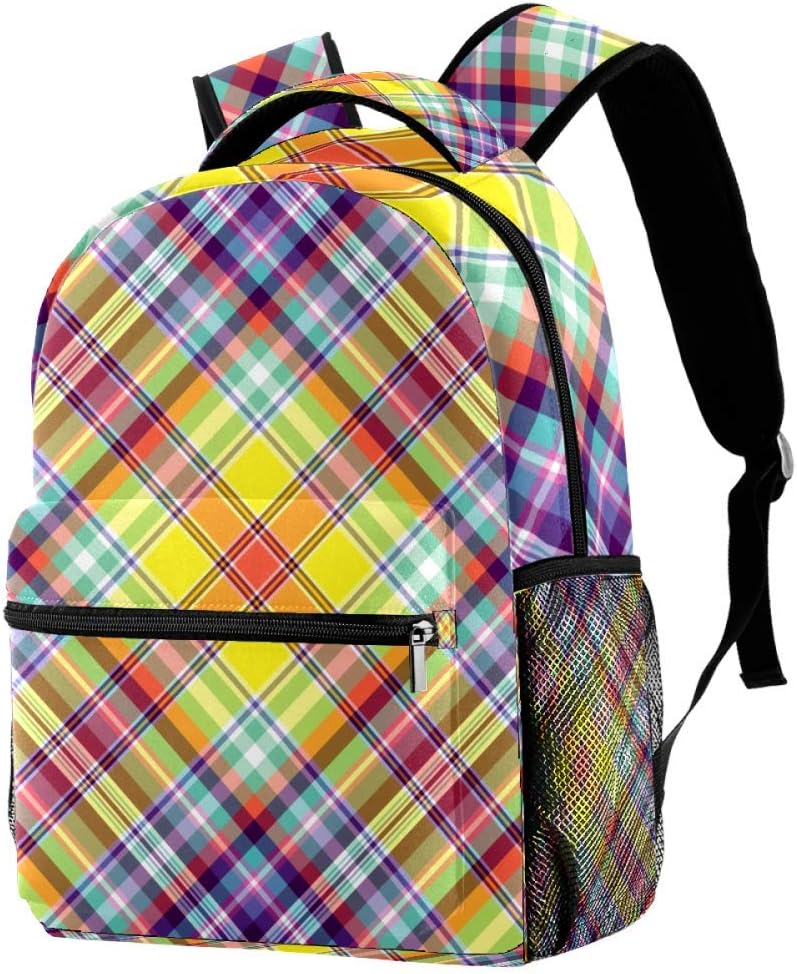 yellow checkered backpack