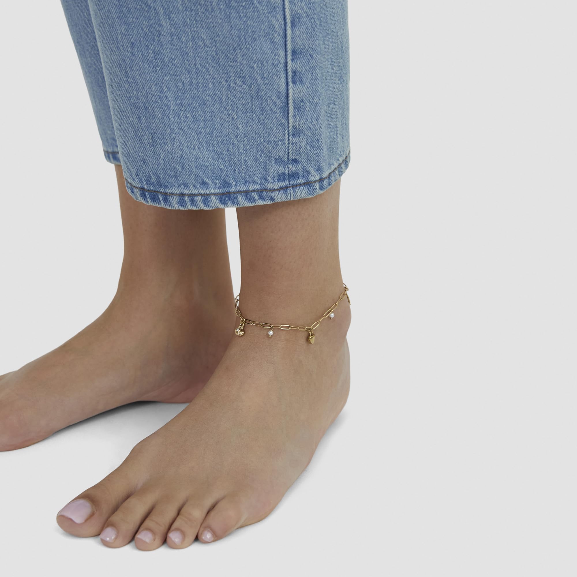 s.Oliver Anklet - Elegante Fußkette aus poliertem Edelstahl - gold - Gliederkette verstellbar bis 27 cm - wasserfest & hautfreundlich