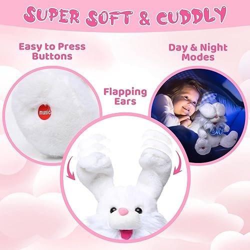 Miniatura 4 de MIAODAM Peluche de conejo de Pascua para niñas juguetes Peek-A Boo para niños pequeños canción y canciones de cuna juguete de conejo de Pascua