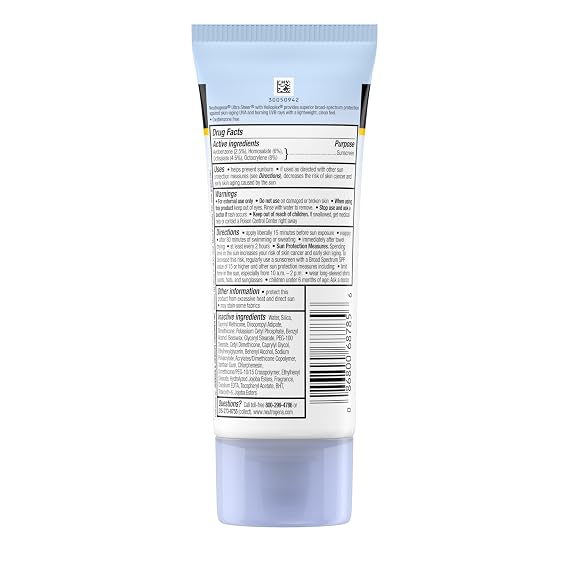 Neutrogena Ultra Sheer Dry-Touch Sunscreen Lotion, Broad Spectrum SPF 30 UVA/UVB Protection, Oxybenzone-Free, Light, Water Resistant, Non-Comedogenic ; Non-Greasy, Travel Size, 3 fl. oz (Pack of 2)