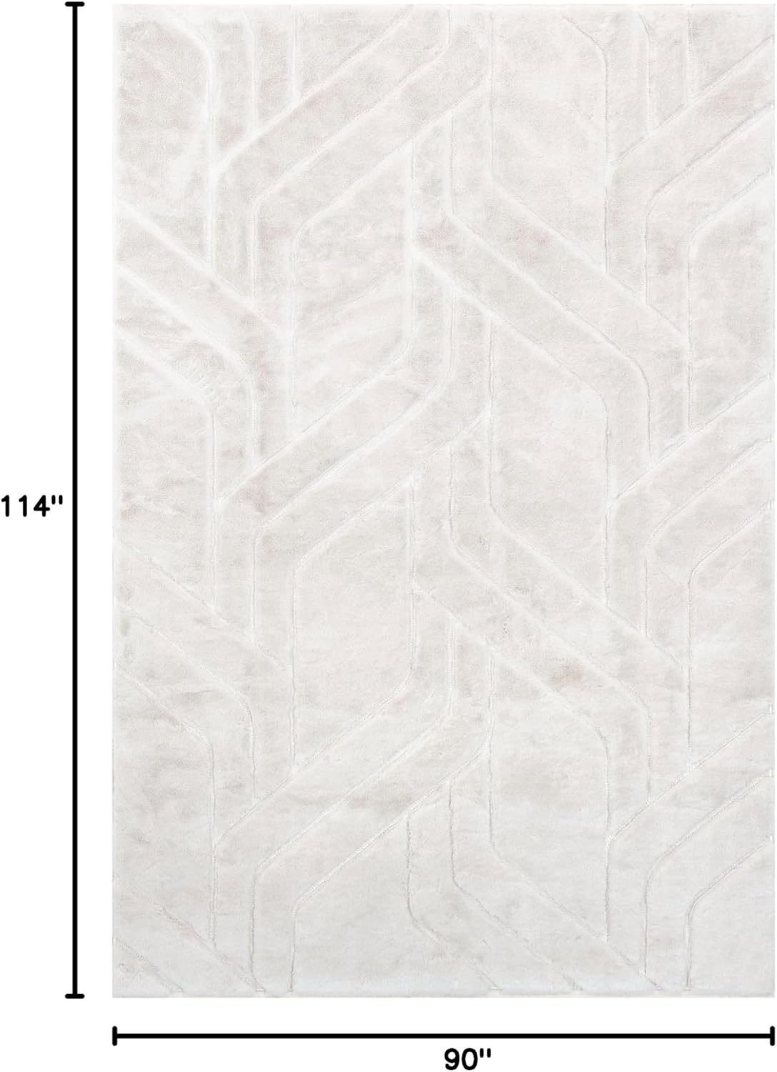 Nuloom Indie White, 7'6" x 9'6", Shaggy, Fluffy and Plush, High Traffic, Stain Resistant, Easy Clean, Durable, Machine Washable Area Rug for Bedroom, Living Room, Dining Space, Den, Foyer, Entryway