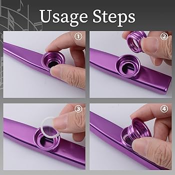 WANDIC Kazoo With 3 Pcs Diaphragms, Purple Metal Aluminum Alloy