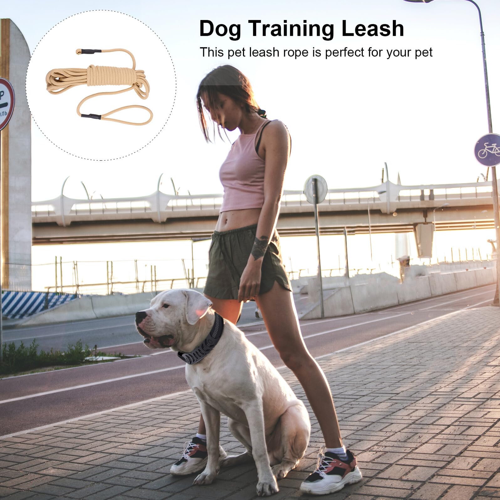 KOMBIUDA Correa para Perros Grande Metros Resistente y Gruesa Cuerda Larga para Entrenamiento y Paseo al Aire para Correr y Actividades al Aire