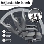 Symino Chaise de jeu avec repose-pieds, chaise de jeu vidéo ergonomique informatique, chaise à tâche pivotante réglable avec support Lumbar, PC Présidents, PU Chaises de jeu en cuir pour adultes, Gris