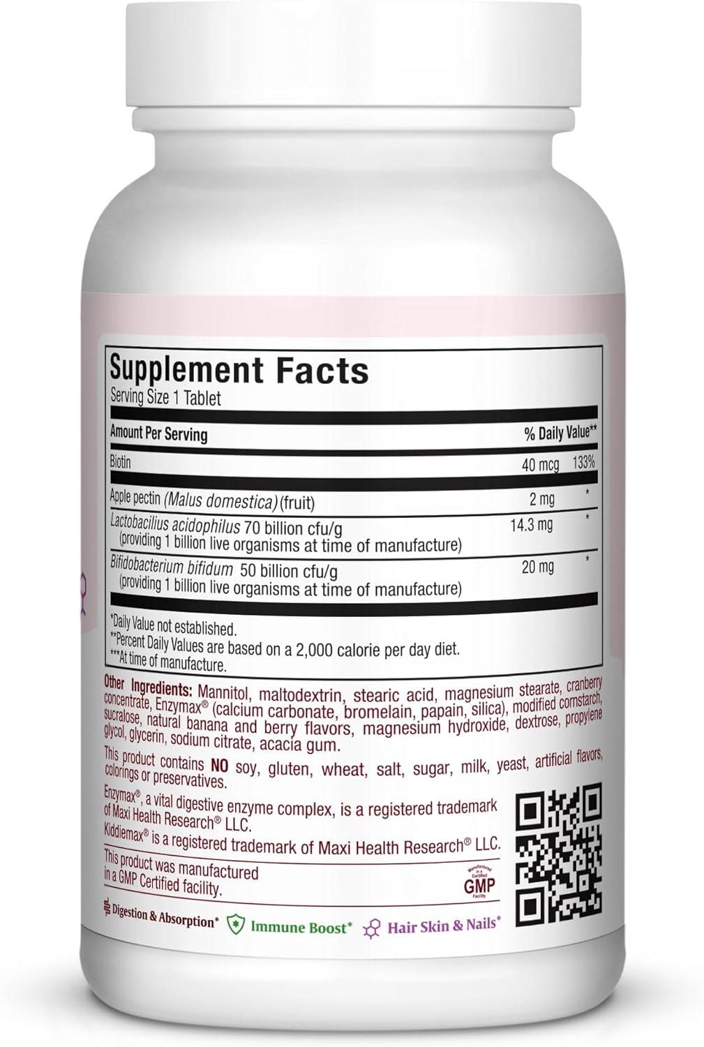 Maxi Health Yummie Oraldophilus - Acidophilus Probiotics - Tropical Flavor - 50 Chewies - Kosher Tropical Chewies 50 Count (Pack of 1) 50 Count (Pack of 1) image 2 of 6 B001DTX3BA