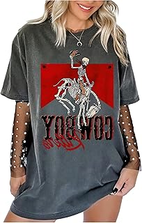 Women's Summer Vintage Graphic Tees Short Sleeve Oversized T Shirt Weste...