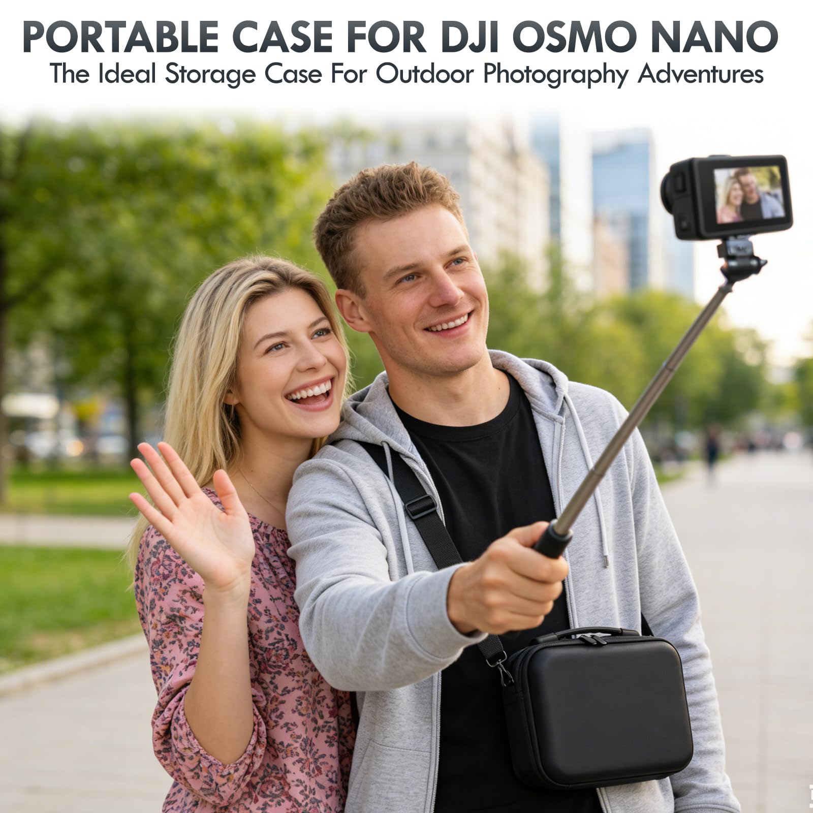 Bolsa de transporte para DJI Osmo Action 6 accesorios con correa de hombro Osmo Action 6 piel sintética bolsa de transporte para DJI Osmo Action6/5 Pro/4/3 combo estándar cámara de acción de vlogging