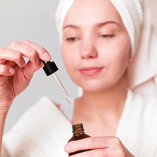 Miniatura 2 de Nevlers Paquete de 48 botellas cuentagotas de vidrio ámbar de 2 onzas  Las botellas de vidrio ámbar incluyen un cuentagotas y embudo y cepillo con