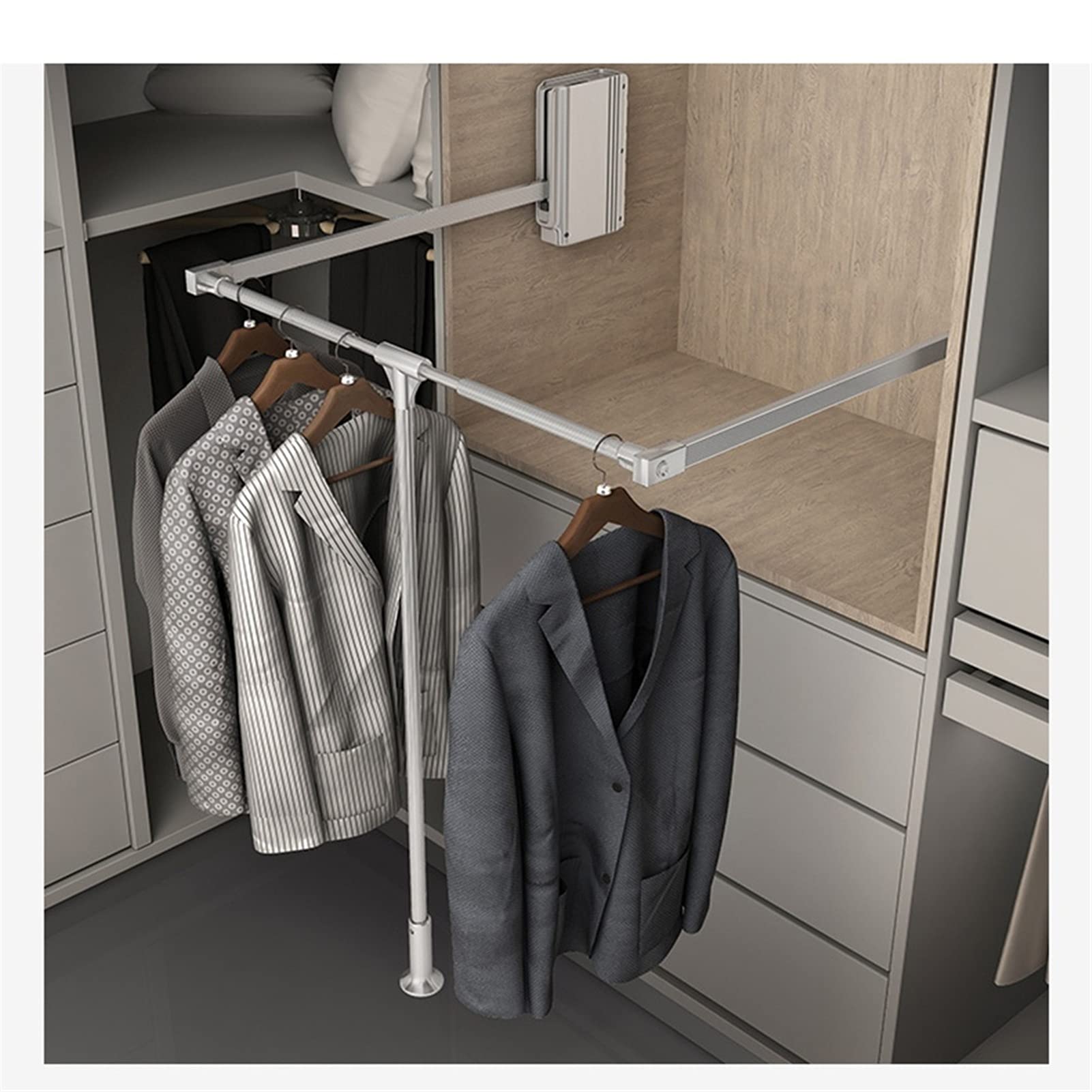 Étagère Réglable, Largeur : 35 Cm, Longueur Réglable : 30 à 45 Cm, étagères Extensibles, Séparateur D'étagères Télescopiques Sans Clous, Pour Armoire, Cuisine, Salle De Bain