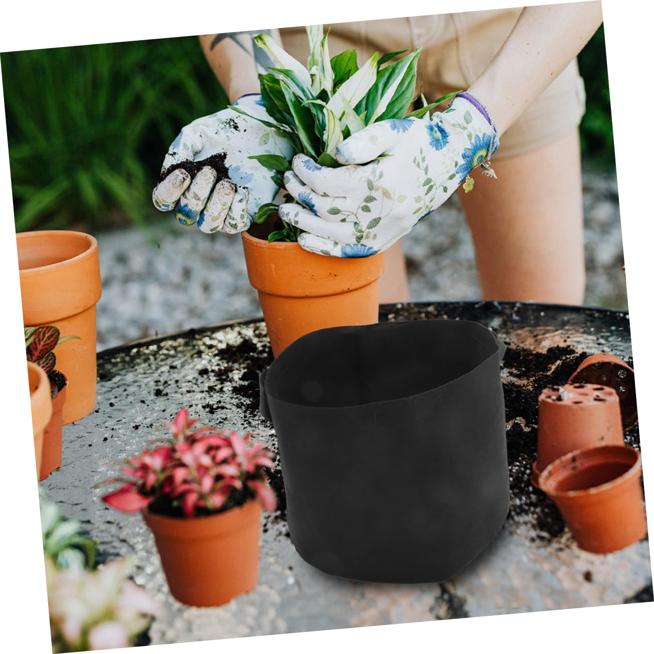 3piezas Bolsa De Cultivo para Plantas Macetas De Tela No Tejida Bolsa De Jardín Ventilada para Cultivar Verduras y Flores