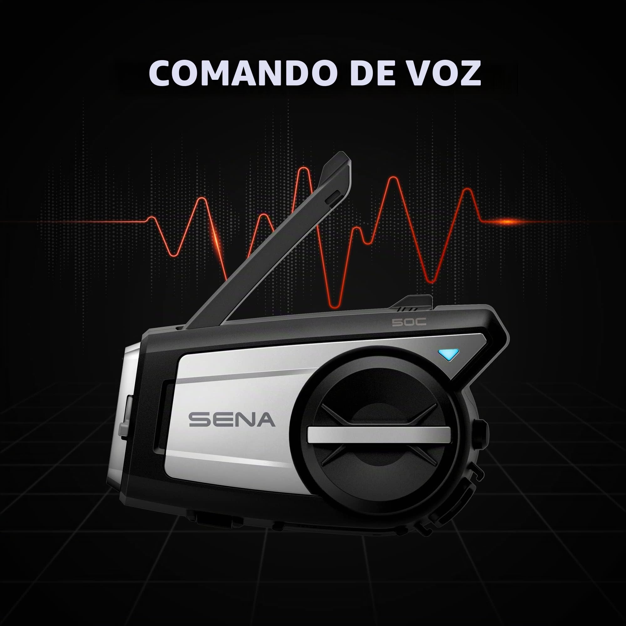 Sena 50C Sistema de comunicación y cámara 4K con Sound by Harman Kardon. Mesh Intercom Integrado con Altavoces y micrófono de Primera Calidad