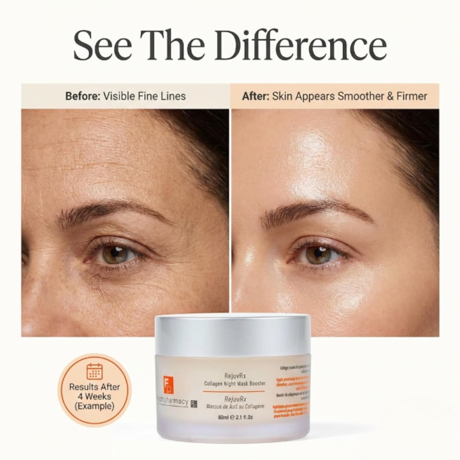 FRENCH PHARMACY RejuvRx Collagen Night Mask – Overnight Firming Treatment with Peptides, Hydrolyzed Collagen & Squalane – Boosts Elasticity, Smooths Wrinkles, Deep Hydration – 60ml - Image 4