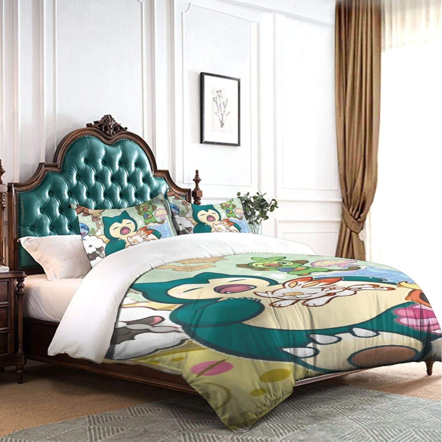 Amazon カビゴン ポケモン1 布団カバー 3点セット 超微細繊維 洋式 和式兼用 寝具カバーセット 肌に優しい 掛け布団カバー ボックスシーツ 枕 カバー 四季適用 177 218cm 寝具カバーセット オンライン通販