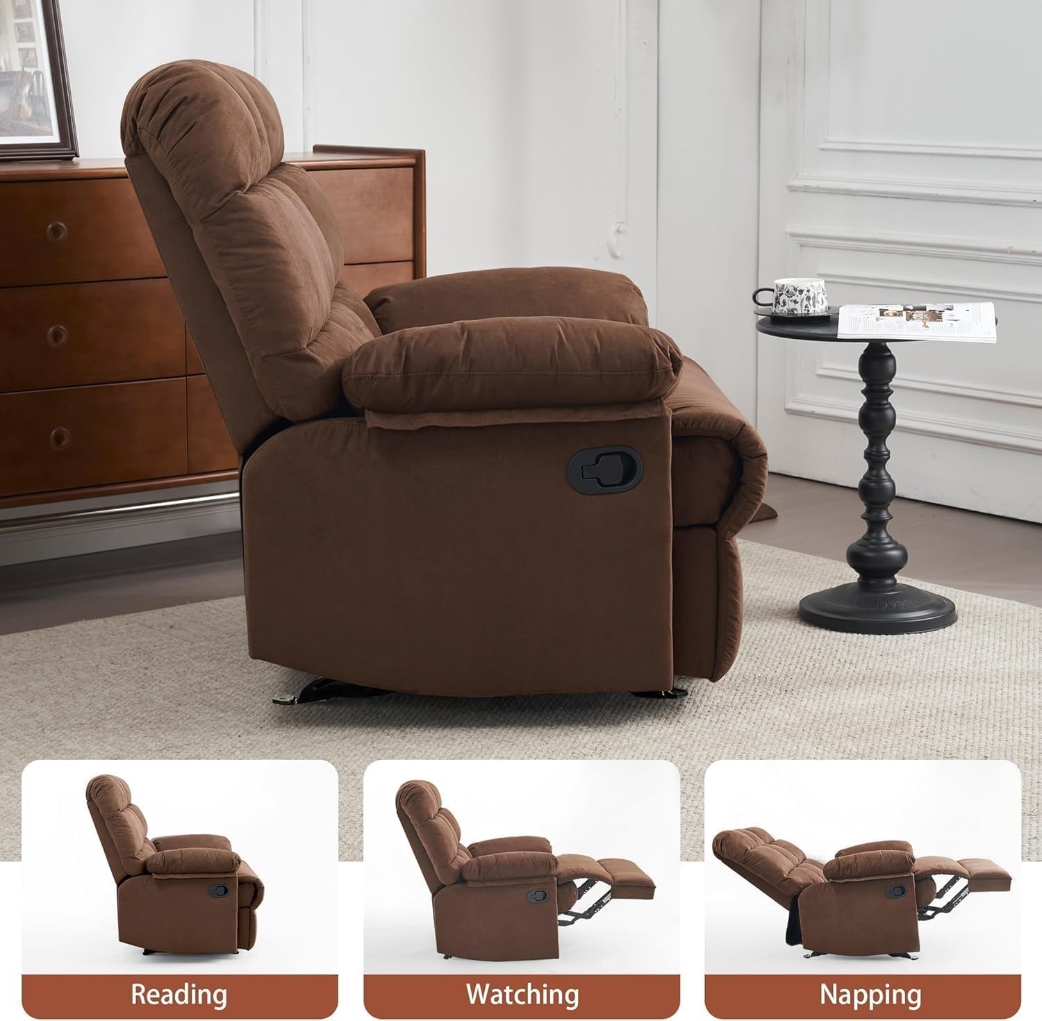 Electric Recliner Sofa with Oversized Power Lift, Genuine Leather Upholstery, Heat and Massage, Remote Control, USB Charge Ports, and Cup Holders for Elderly Adults