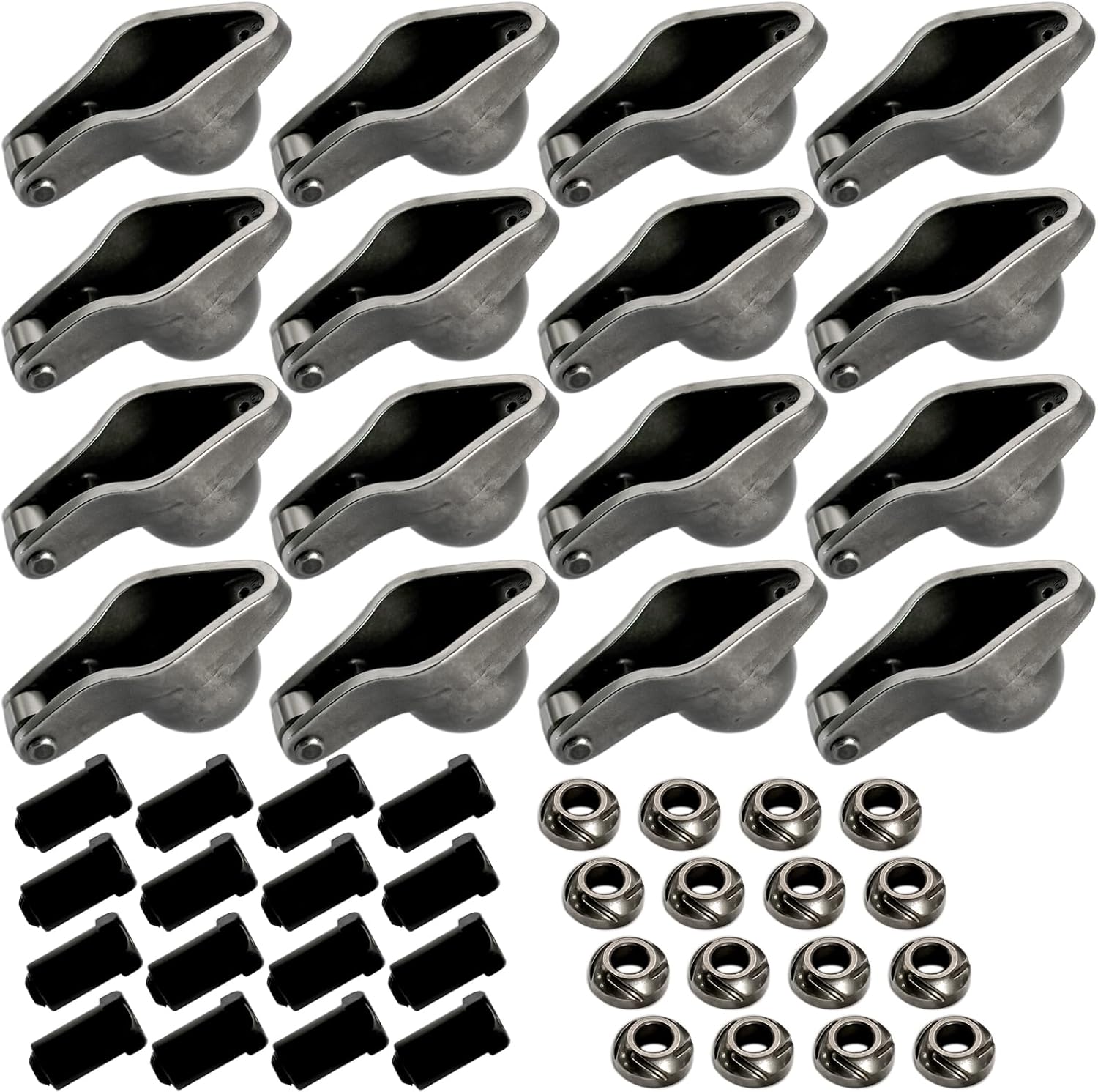 GELUOXI 16x Steel Roller Tip Rocker Arms Set Replacement for Chevy BBC 454 Engine 1.7 Ratio 7/16"