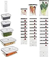 Vista 1 de ZWILLING Fresh & Save 32pc Vacuum Starter Set, Vacuum Sealer Machine Set, Sous Vide Bags, Meal prep, Airtight Food Storage Containers Glass