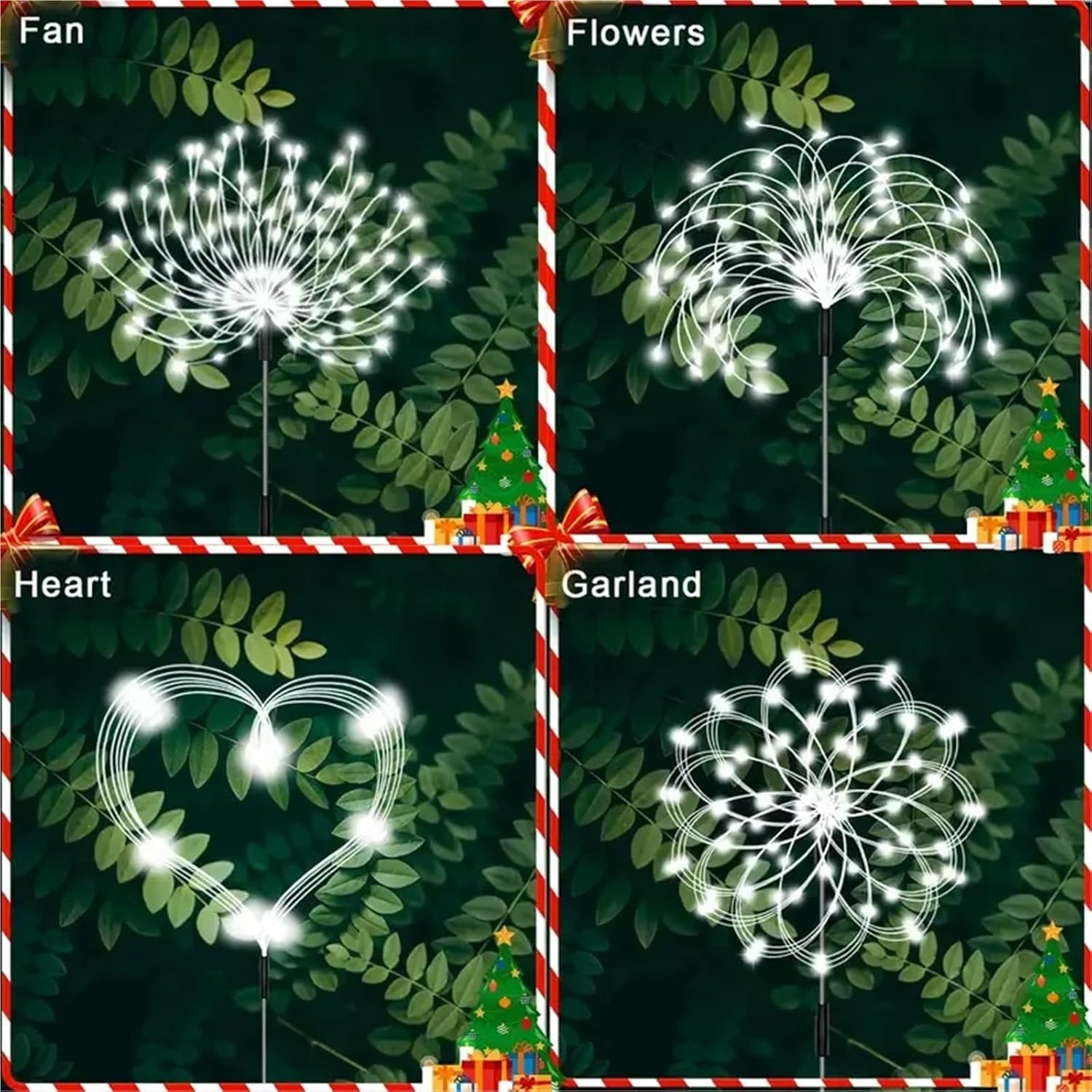Solar Outdoor Restored Patio 6 in 1 Solar Garden Firework Lights, Upgrade Multicolor Solar Outdoor Lamp Decoration Courtyard(1pcs 60LED,RGB)