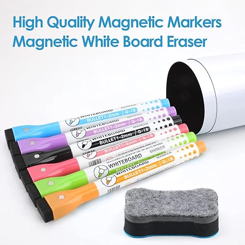 Miniatura 5 de MaxGear Pizarra blanca magnética de borrado en seco de 20 x 13 pulgadas para refrigerador, hoja de pizarra blanca para nevera de cocina, tablero de