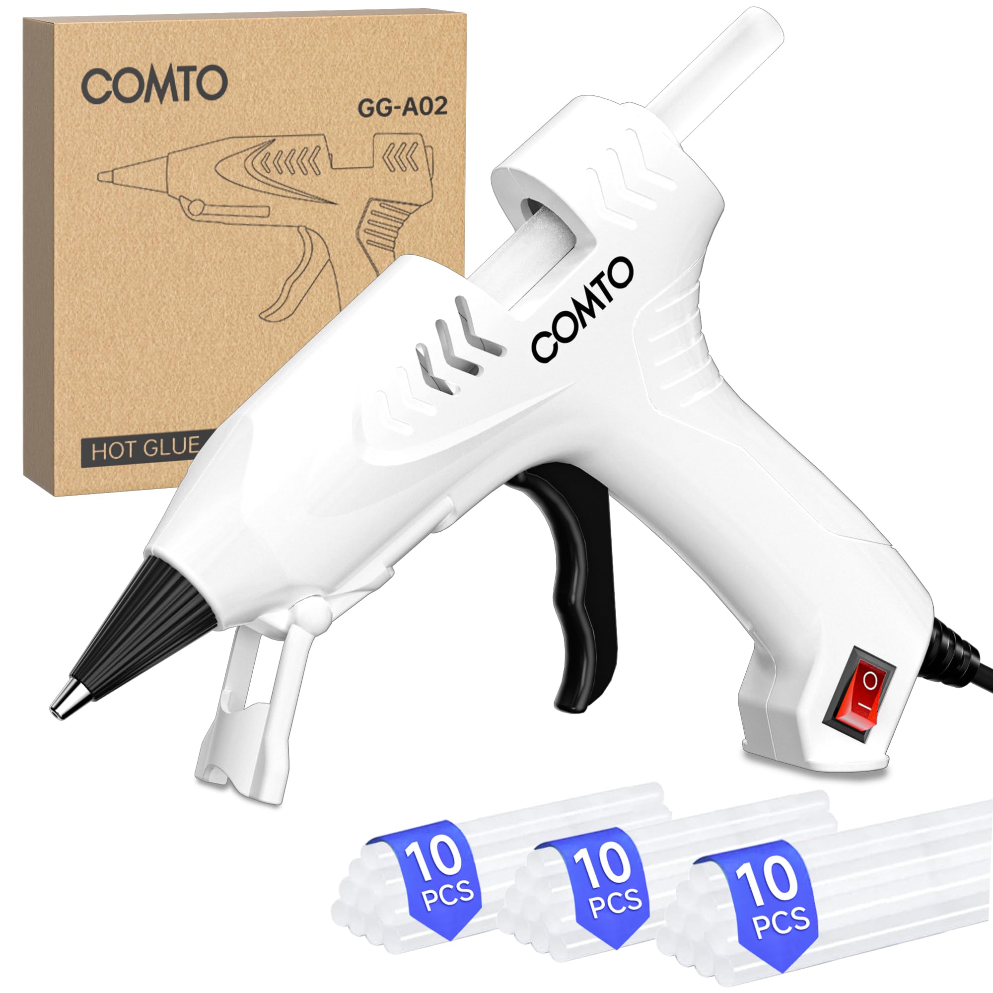 Photo 1 of !!FINAL SALE!!!USED!!COMTO Hot Glue Gun Kit with 30 Sticks, 20W Fast Preheating Mini Hot Glue Gun and Sticks Set for School Crafts DIY Arts and Quick Home Repairs, White