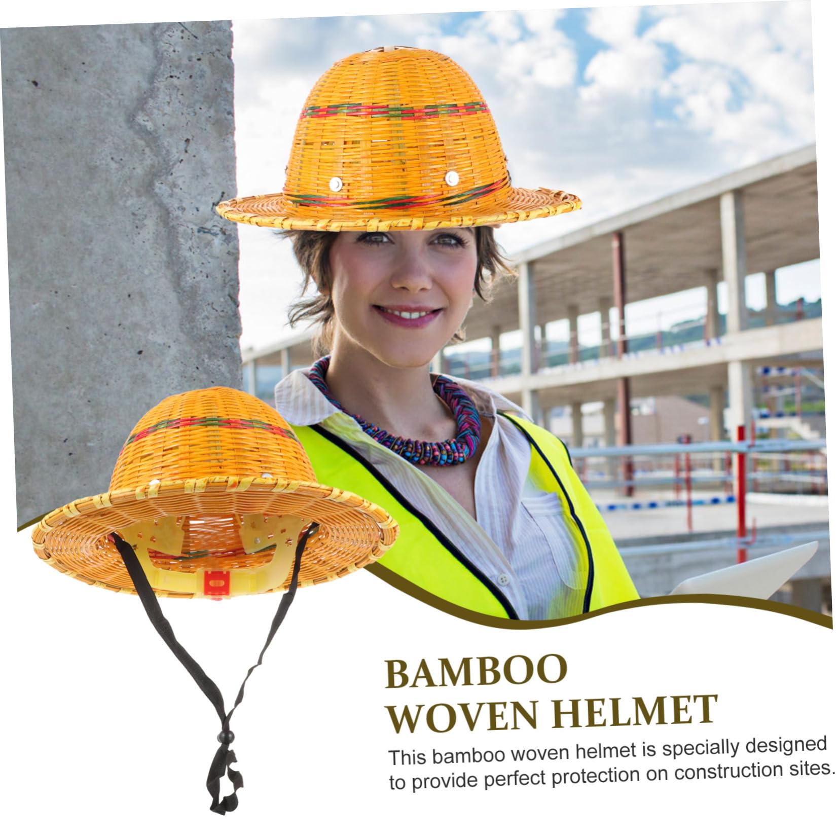 Holibanna Casque De Sécurité Tissé Casque Été Respirant Protection Chutes pour De Construction avec Ventilation
